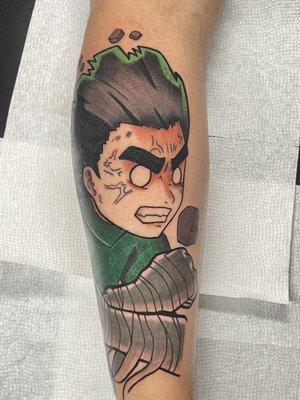 Rock Lee tattoo best tattoo artist anime tattoo