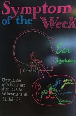 Did anyone tell you about the Symprom of the week? If you know anyone with Ear Infections we would love to help them.