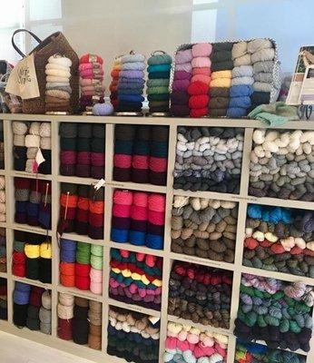 We have the largest selection of cashmeres and luxury yarns in the country.