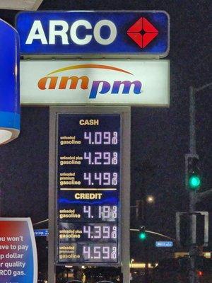 Gas prices as of 1-22-23