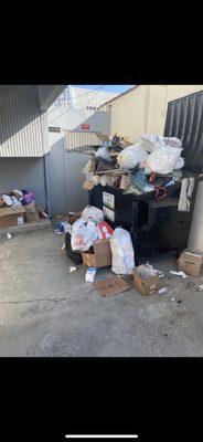 Overflowing dumpsters on a weekly basis