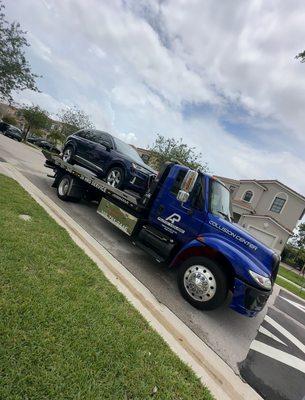 Our team Ap auto house providing quick and reliable towing service.  We'll get you back on the road in no time!"
"Safely securing