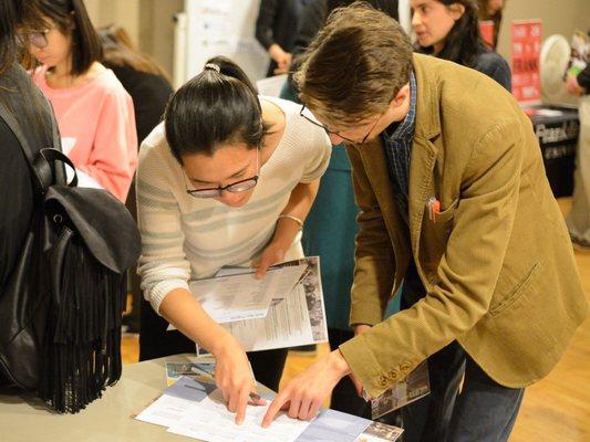 Helping a student at the 2016 College Fair