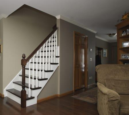 Attic space converted to playroom - finished staircase