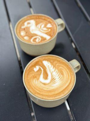 Lavender Latte with a beautifully made swan