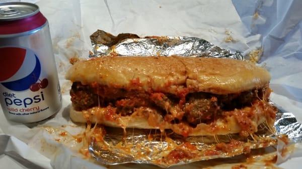 Medium meatball sub...get some napkins