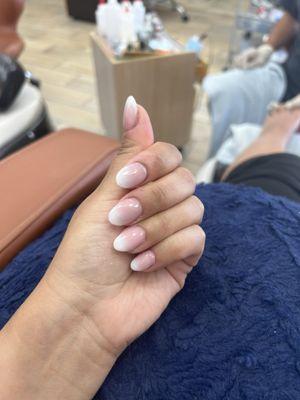 Pink & White ombré acrylic