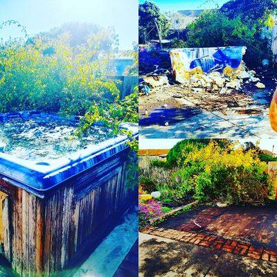 This old hot tub went from eyesore to clear canvass.

https://eco-dumpster.com/hot-tub-and-spa-removal/

Motor was removed recycled.