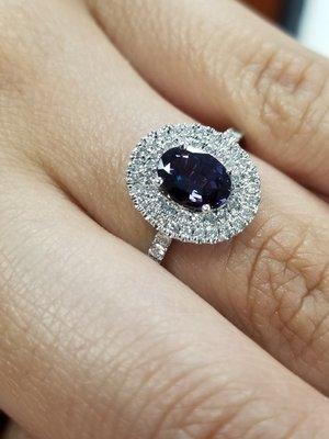 The original setting of the 0.87ct alexandrite ring. Beautiful, but we had a specific setting in mind.