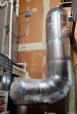 Newly added return air duct from hall