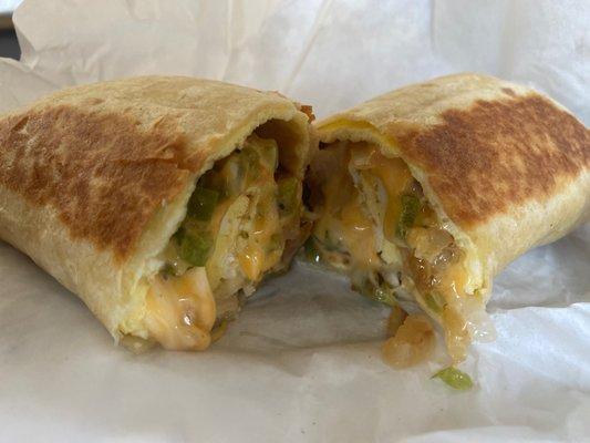 Egg, cheese and veggie wrap