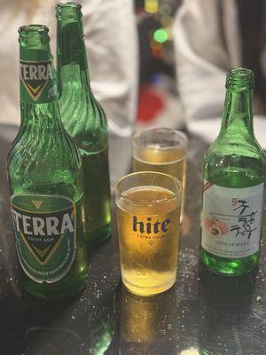 Somaek made by mixing Terra beer with Lychee Soju