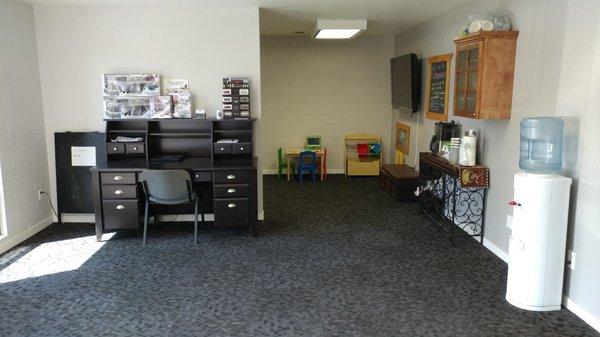 This is our kids area and waiting room.