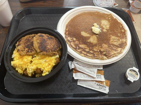 Salmon Bowl and pancake !