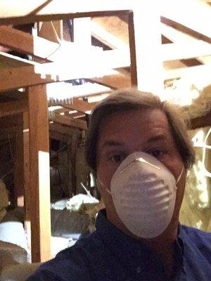 Victor Performing An Attic Inspection in Dana Point