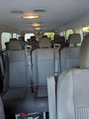 A 10 seater van we also have 13 seater vans .