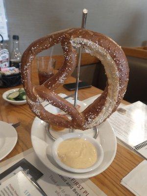 Bavarian pretzel with beer cheese