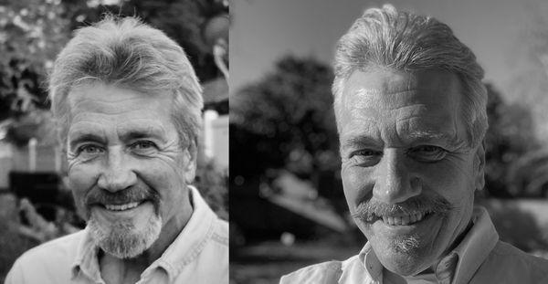 I didn't want to look like every other old guy, like I do on the left. Terra gave me STYLE on the right!