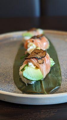 Salmon Truffle Blue Crab | @sushitraveler