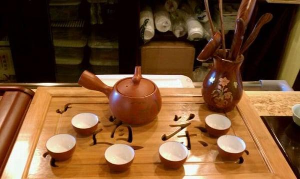 A gong-fu style Taiwanese tea set.