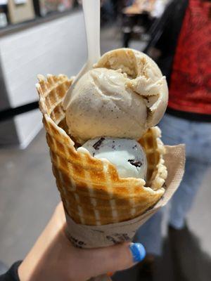 Green Mint Chip and Coffee With Cream & Sugar