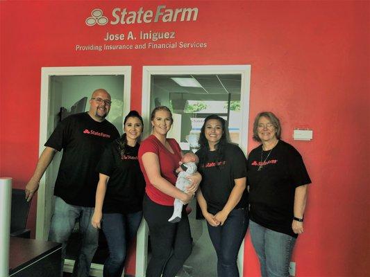 Here is our team from left to right: Jose, Sara, Valeria(and baby Zach), Nancy and Bethene.