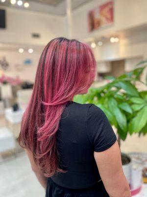 Pink highlights