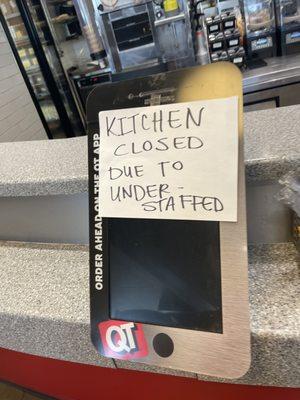 Kitchen closed at a busy truck stop