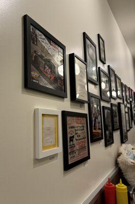 A fun collection of memorabilia hanging on the walls