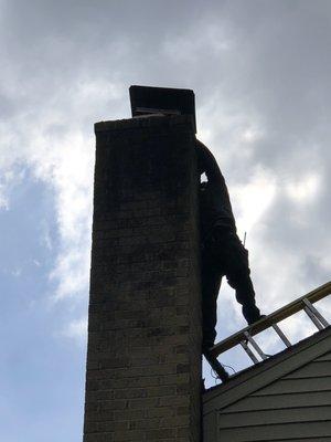 Installing a new chimney cap