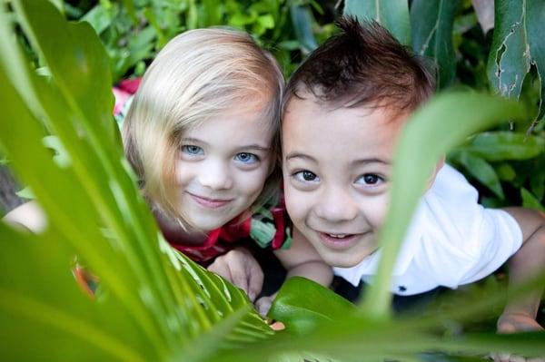 Candid shots are so fun for beautiful family photography! Capturing a brother & sister as they play hide and seek with me...