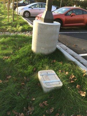 We added non tamp screws to prevent wire  theft in this parking lot.