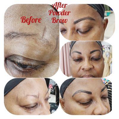 Before & after Powder Brow