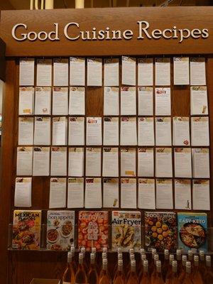 Did I mention they have a beautiful recipe wall? Take home recipes are freeeeee