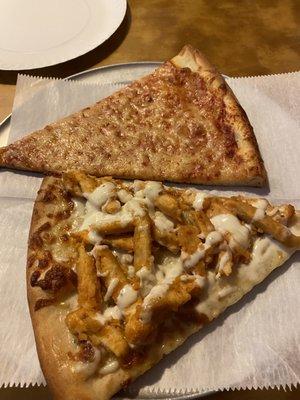 Buffalo chicken slice & plain slice