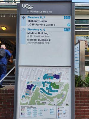 UCSF Millberry Union Garage - sign