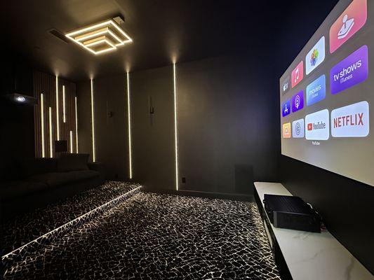 Home Theater interior and technical design by Blend Technology.