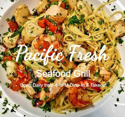 Seafood pasta.