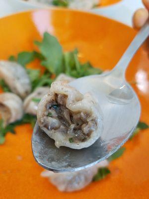 Cross section  vegan dumpling