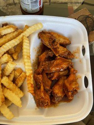 Wings and fries