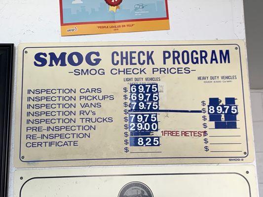 Posted price. mine was $40. Your pricing would be dependent on your model of car. I'd advise to call for pricing before coming in.