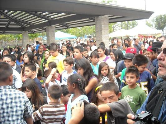 Backpack give-away in Whittier 2010