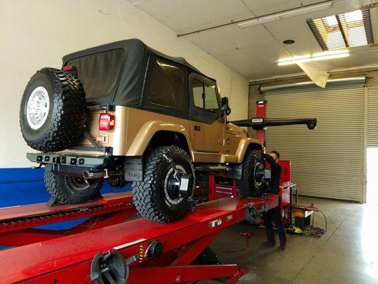 Custom alignment AC services, suspension work tires balanced .