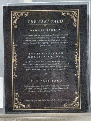 The menu