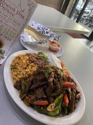 Grill steak fajitas