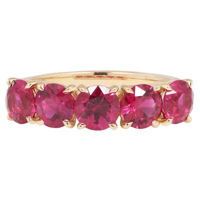 Perfectly matched "I will love you forever" Five-Round Ruby Band by the Gleim Collection.