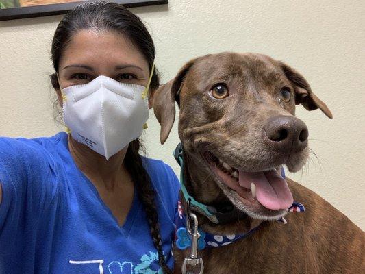 Me and my eye goober girl waiting to be seen  We even got some fresh water while we wait!