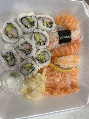 Sushi& Sashimi Lunch Special with California Roll