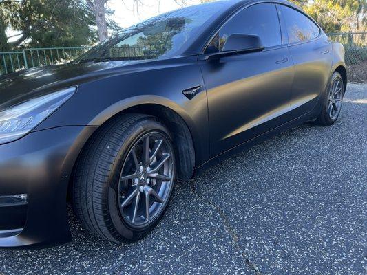 Tesla model 3 satin black wrap