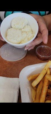 Potato salad and fries